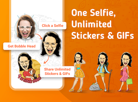 Take selfie and unlimited Stickers and GIFs on your phone